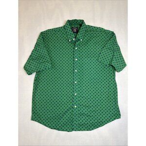 SALTY DOG by GANT 100% COTTON Green W‎ Purple Polkadots LG 1/2 SLEEVE